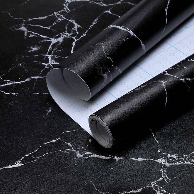 Self Adhesive black & white marble sheet