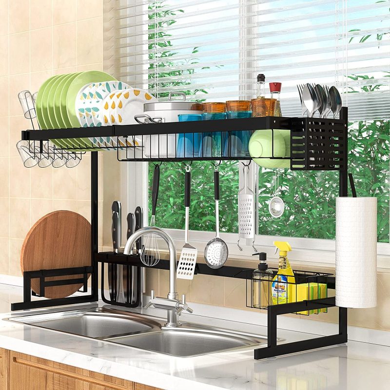 85cm Kitchen Storage Dish Rack With Cabinet