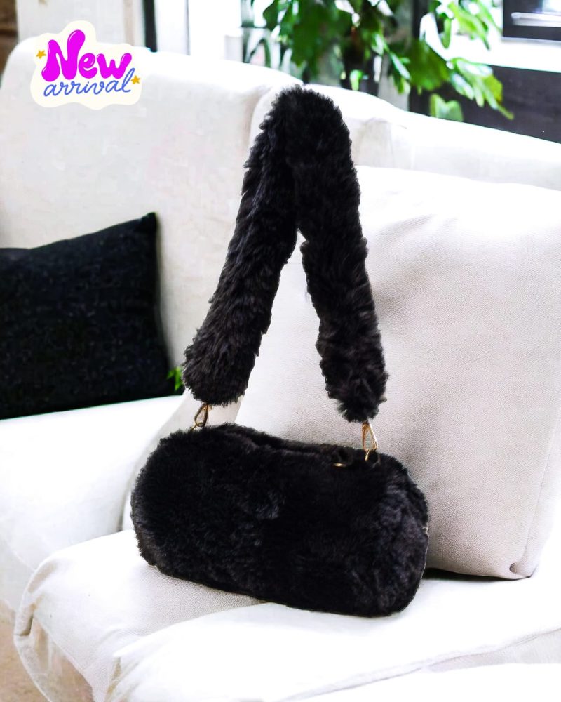 Fluffy Fur Long Handle Side Bags